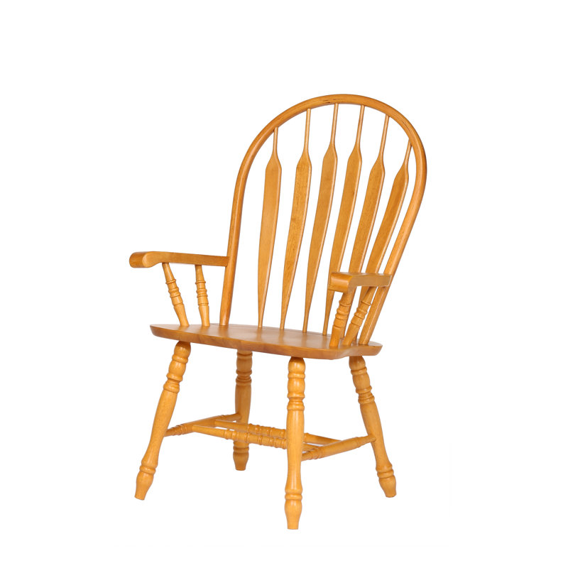 August Grove Malaysian Oak Windsor Back Solid Wood Dining Chair